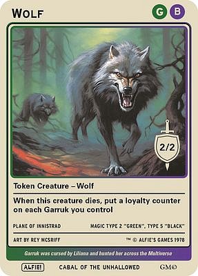 Wolf MTG token 2/2