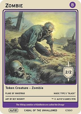 Zombie MTG token 2/2