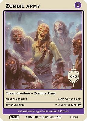 Zombie Army MTG token 0/0