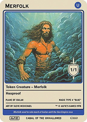 Merfolk MTG token 1/1 (v.2)