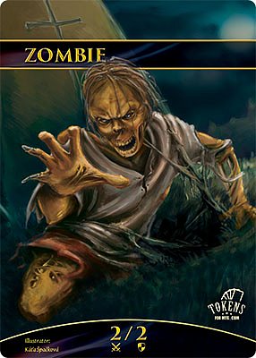 Zombie 2/2 MTG gamekit token