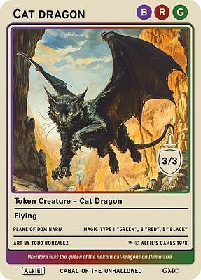 Cat Dragon MTG token 3/3