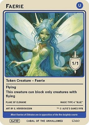 Faerie MTG token 1/1 (v.2)