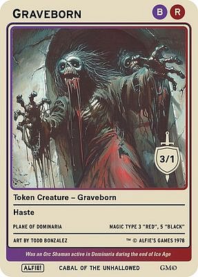 Graveborn MTG token 3/1