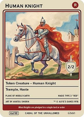 Human Knight MTG token 2/2