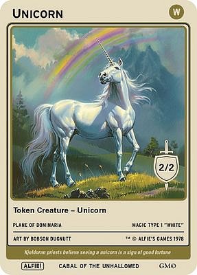 Unicorn MTG token 2/2