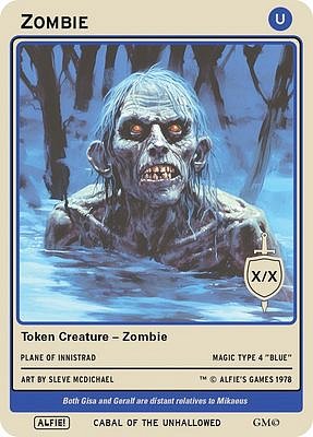 Zombie MTG token X/X