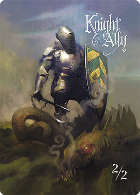 Knight Ally MTG token 2/2