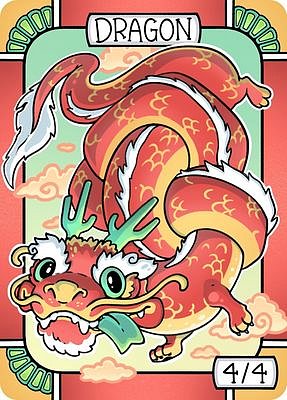 Dragon MTG token 4/4 (v.2)