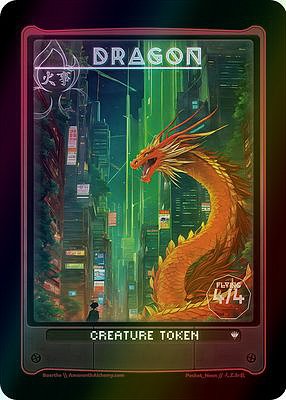 Dragon MTG token 4/4 (v.2)