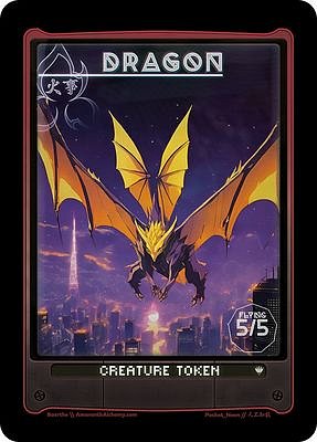 Dragon MTG token 5/5 (v.5)