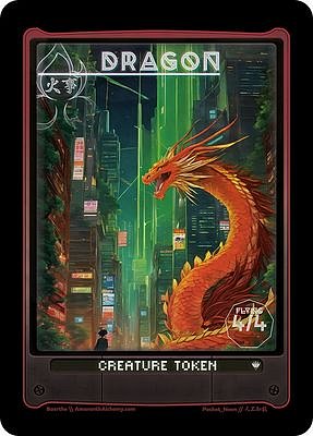Dragon MTG token 4/4 (v.2)