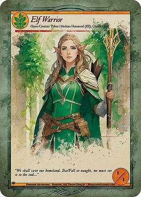 Elf Warrior MTG token 1/1 (v.5)