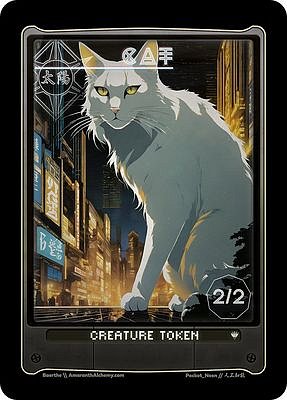 Cat MTG token 2/2 (v.4)