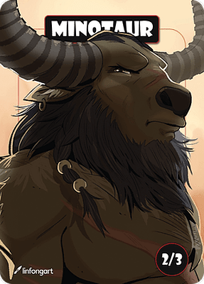 Minotaur MTG token 2/3