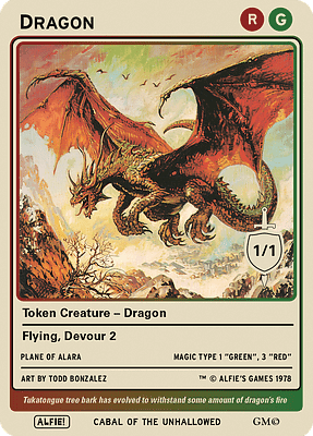 Dragon MTG token 1/1