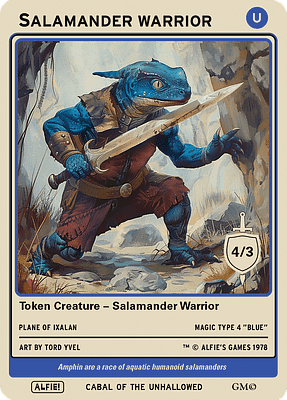 Salamander Warrior MTG token 4/3