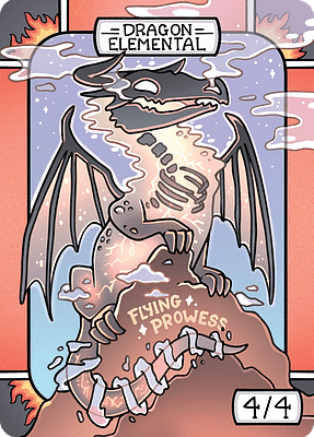 Dragon Elemental MTG token 4/4
