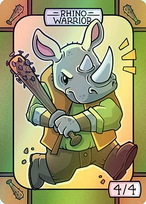 Rhino Warrior MTG token 4/4