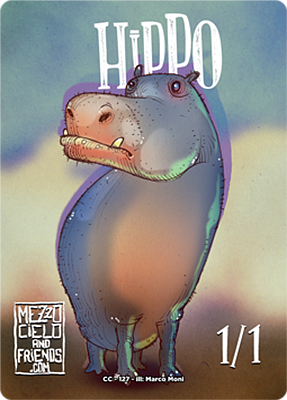 Hippo MTG token 1/1 (v.2)