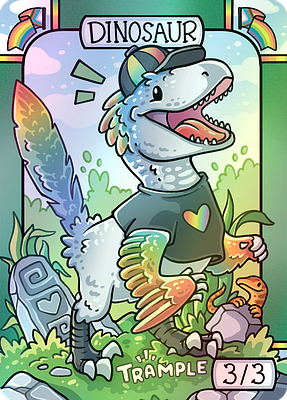 Dinosaur MTG token 3/3 (v.2)