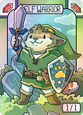 Elf Warrior MTG token 1/1 (v.2)