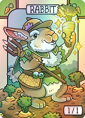 Rabbit MTG token 1/1 (v.2)