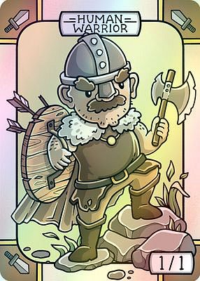 Human Warrior MTG token 1/1