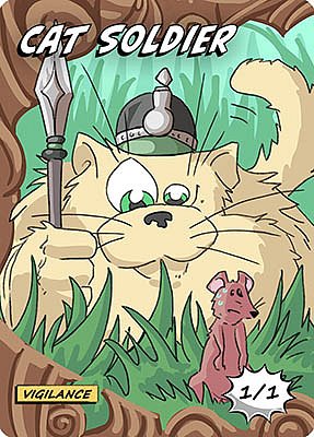 Cat Soldier MTG token 1/1