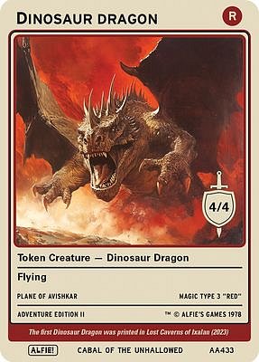 Dinosaur Dragon MTG token 4/4