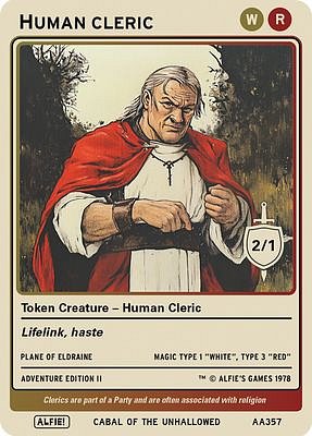 Human Cleric MTG token 2/1