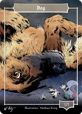 Dog MTG token 1/1