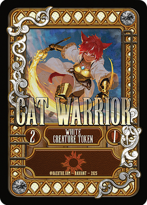 Cat Warrior MTG token 2/1