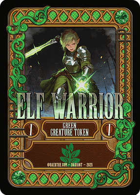 Elf Warrior MTG token 1/1 (v.6)