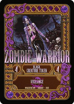 Zombie Warrior MTG token 4/4