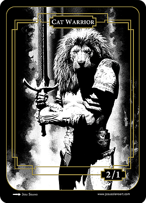 Cat Warrior MTG token 2/1
