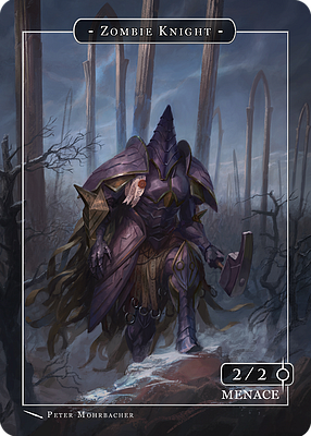 Zombie Knight MTG token 2/2