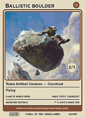 Ballistic Boulder MTG token 2/1