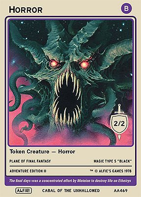 Horror MTG token 2/2 (v.2)