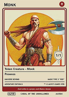 Monk MTG token 1/1 (v.2)