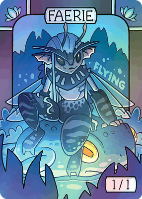 Faerie MTG token 1/1 (v.3)