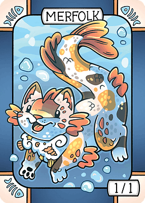 Merfolk MTG token 1/1 (v.2)