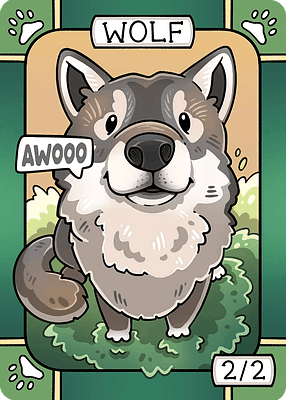 Wolf MTG token 2/2 (v.3)