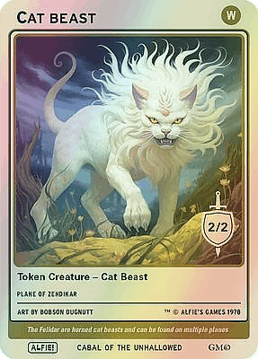 Cat Beast MTG token 2/2