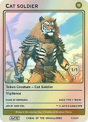 Cat Soldier MTG token 1/1