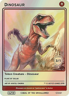 Dinosaur MTG token 3/1
