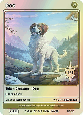 Dog MTG token 1/1