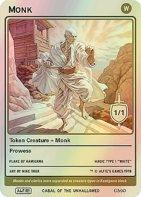 Monk MTG token 1/1