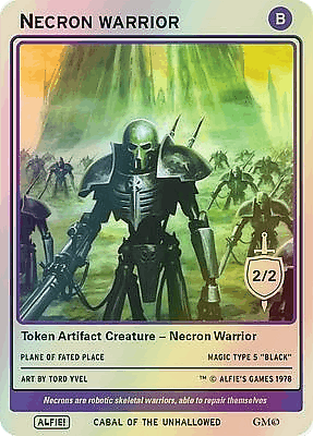 Necron Warrior MTG token 2/2