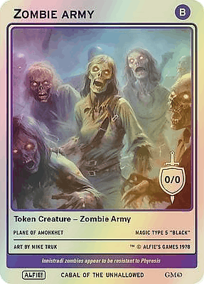 Zombie Army MTG token 0/0